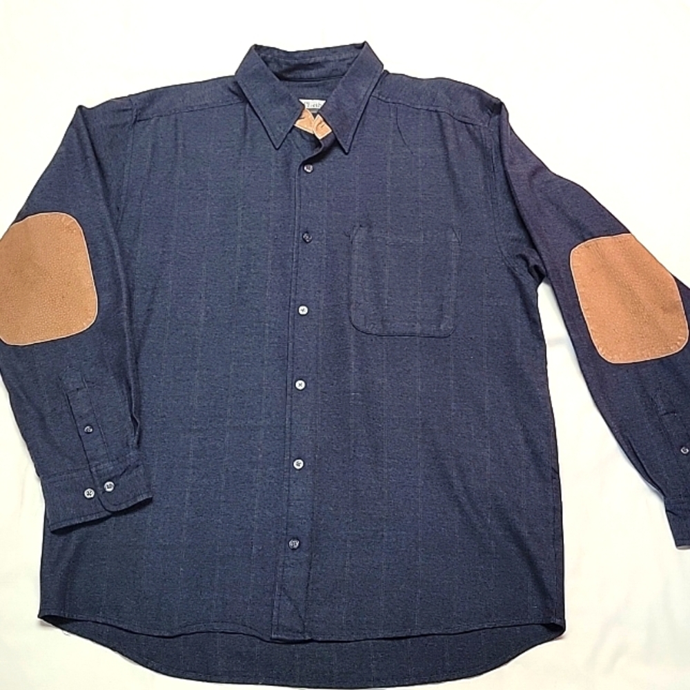 Firethorn Silver Mens Wool Blend Shirt w/leather elbow Patches